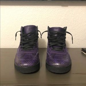 Men’s purple Gucci python sneakers